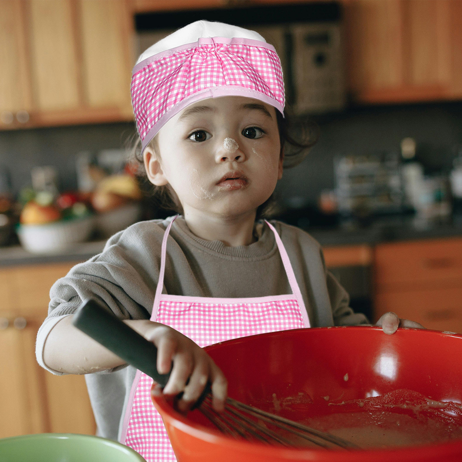 1Set Children Kitchen Apron Ad – Baking Kitchen Set Up recenzja i cena