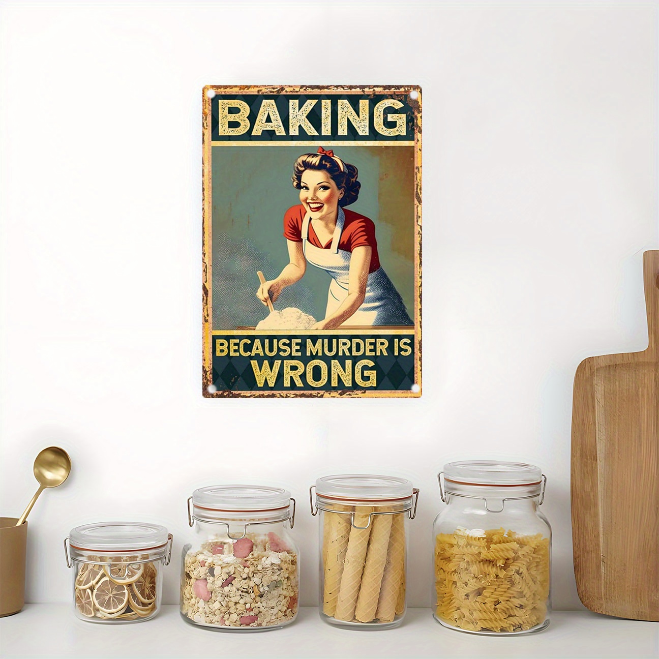Vintage Funny Baking Quote Met – Kitchen Baking Quotes recenzja i cena