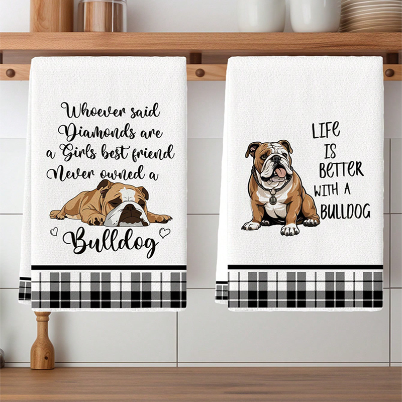 2Pcs, Bulldog Cute Quotes Kitc – Kitchen Baking Quotes recenzja i cena