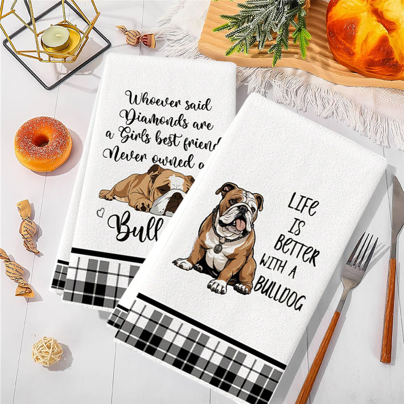 2Pcs, Bulldog Cute Quotes Kitc – Kitchen Baking Quotes recenzja i cena