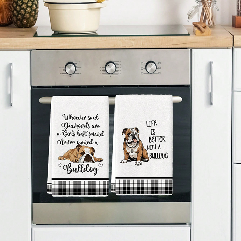 2Pcs, Bulldog Cute Quotes Kitc – Kitchen Baking Quotes recenzja i cena