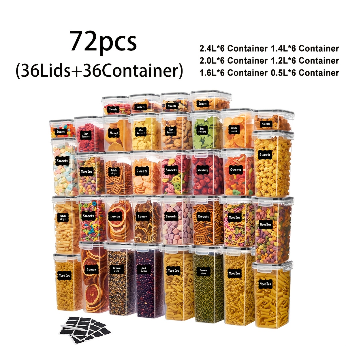 18/48/72/84pcs Storage Box wit – Kitchen.Baking Labels recenzja i cena