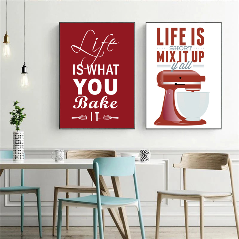Wall Art Canvas Paintings Nord – Kitchen Baking Quotes recenzja i cena