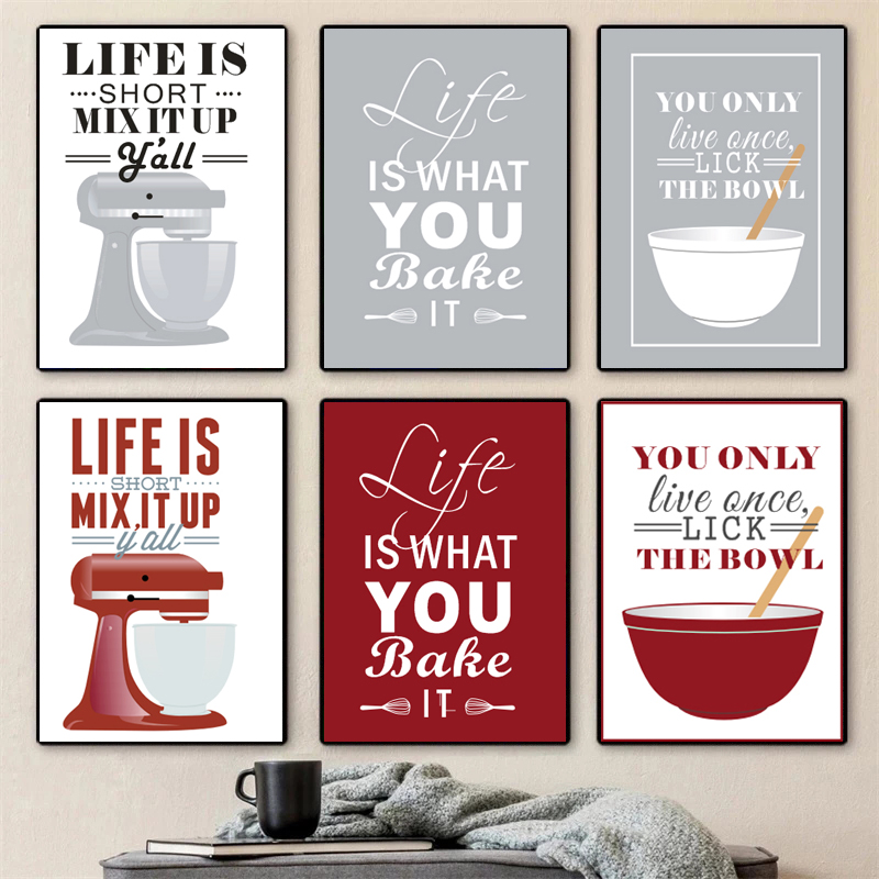 Wall Art Canvas Paintings Nord – Kitchen Baking Quotes recenzja i cena