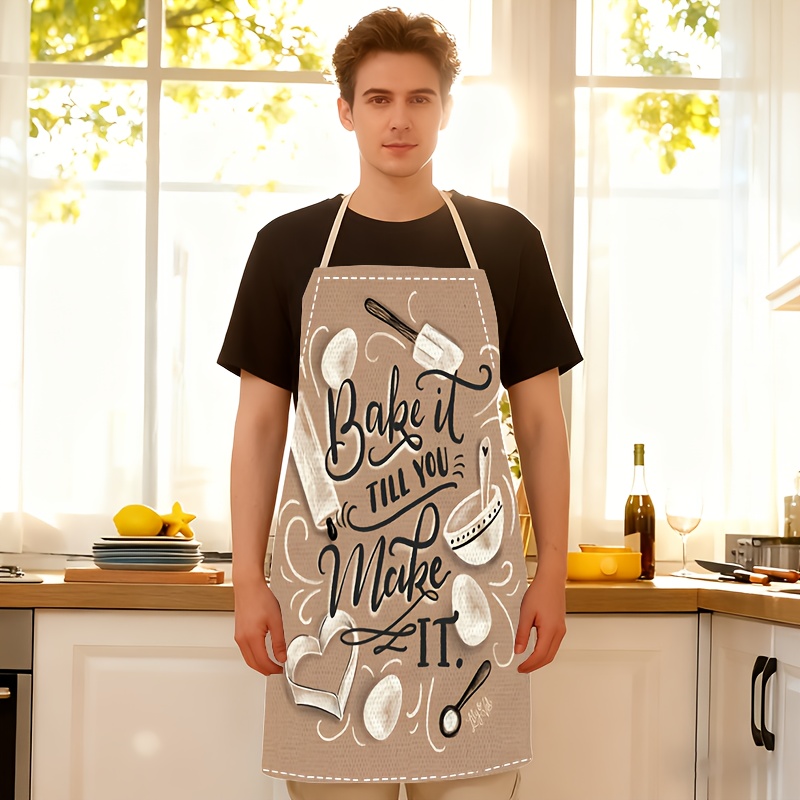 1pc Baking Quote Apron Beige K – Kitchen Baking Quotes recenzja i cena