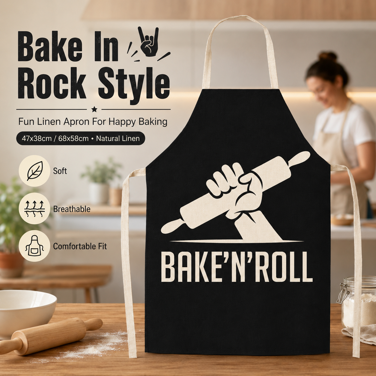 Funny Quote Letter Print Linen – Kitchen Baking Quotes recenzja i cena